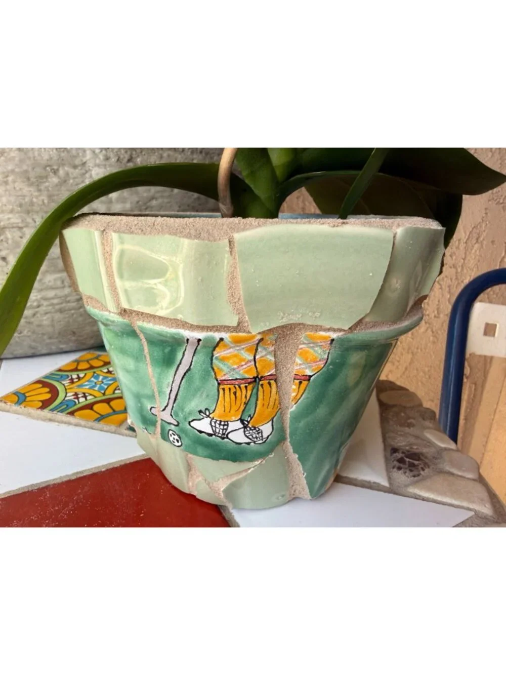 Handmade golfer playful